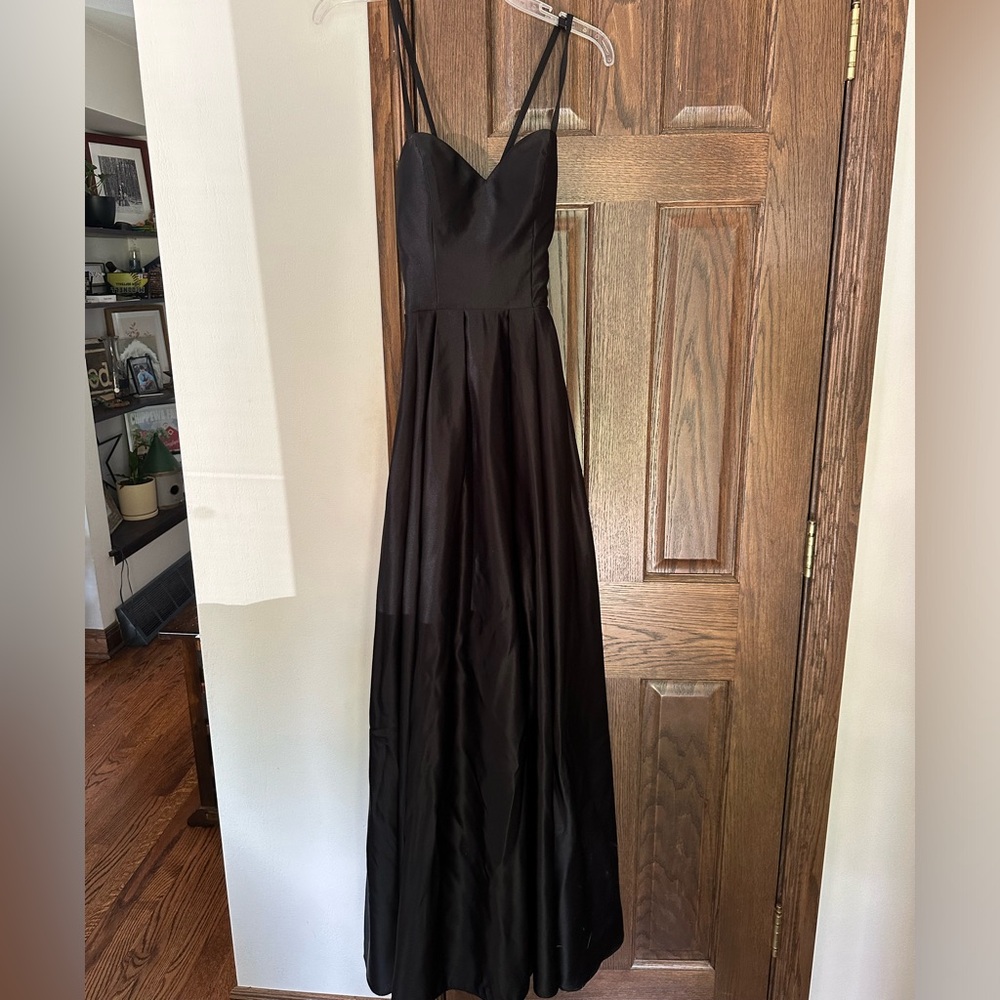 Black Satin Prom Dress